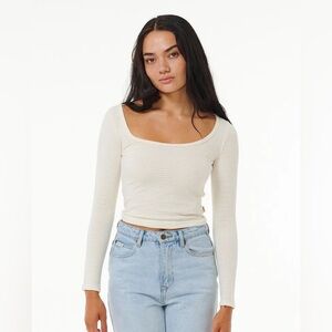 Rip Curl Sun Club Long Sleeve Top Shirt White Size Medium New NWT